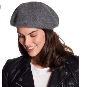NWT PORTOLANO NORDSTROM Dark Gray Cashmere Beret